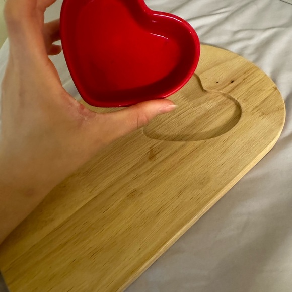 Wooden tray and heart bowl - Picture 6 of 6